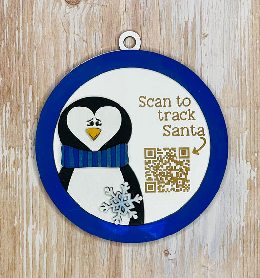 Penguin Santa tracker Ornament