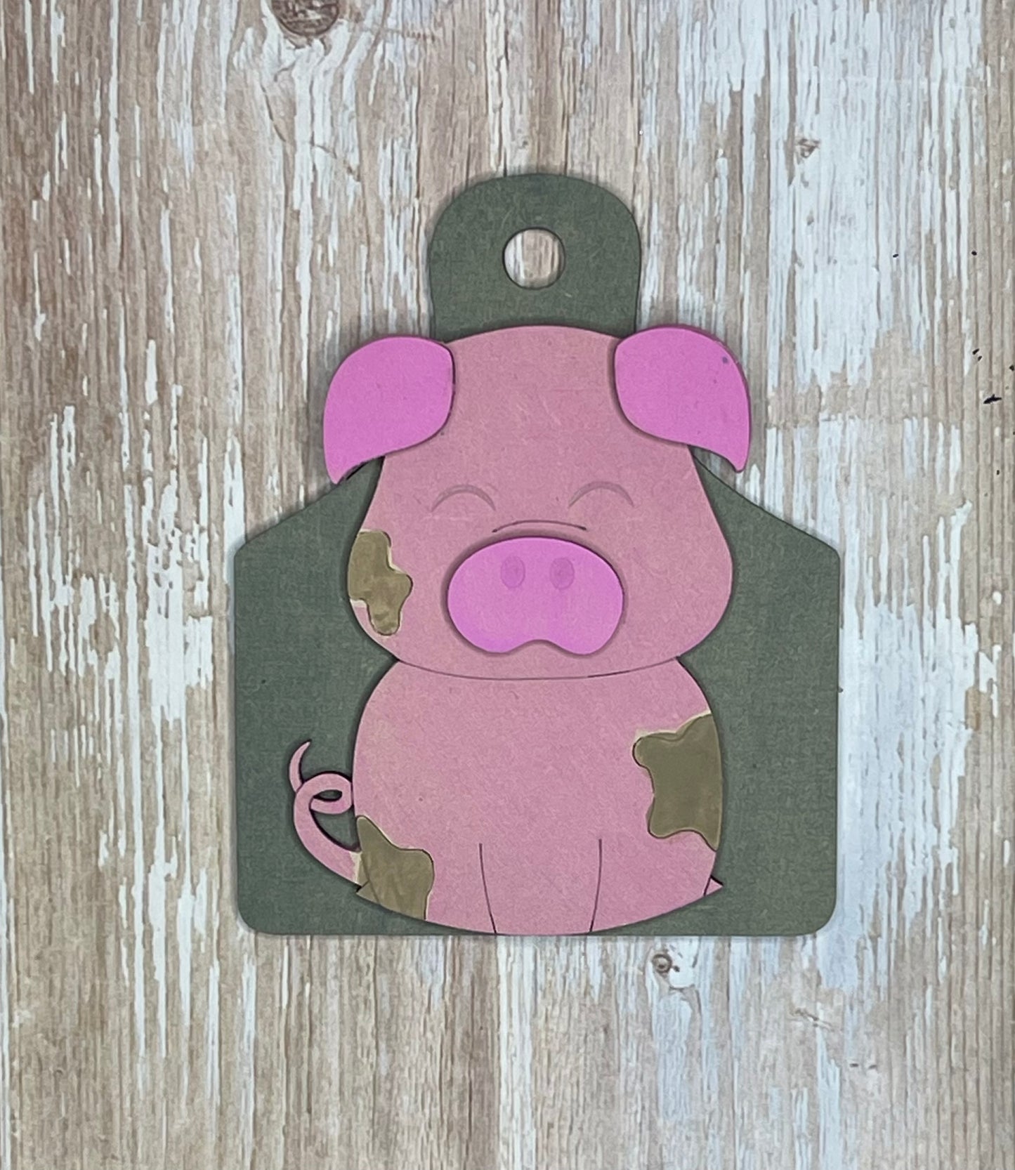 Farmhouse Pig tag Ornament