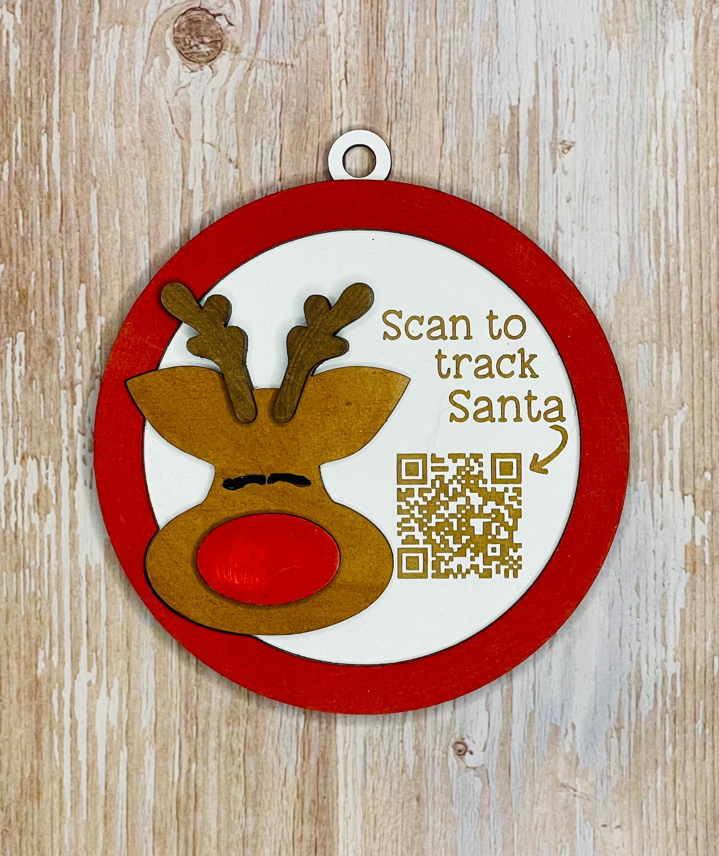 Reindeer Santa tracker Ornament