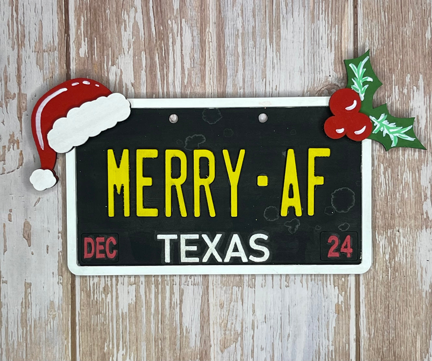 Merry AF plate Ornament