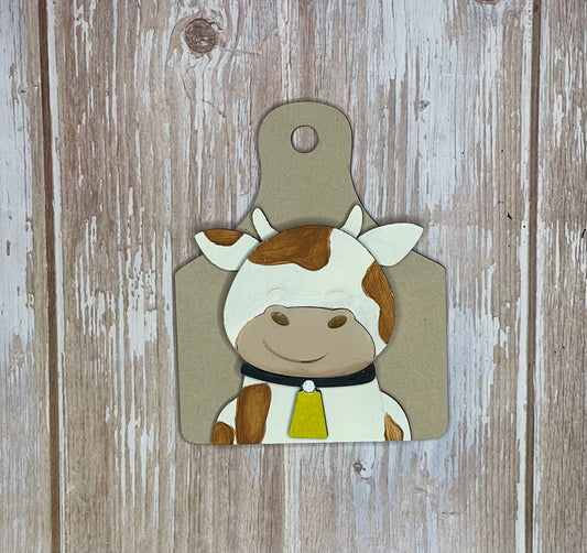 Farmhouse cow tag Ornament