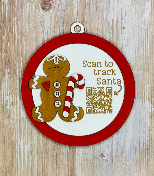 Gingerbread Santa tracker Ornament