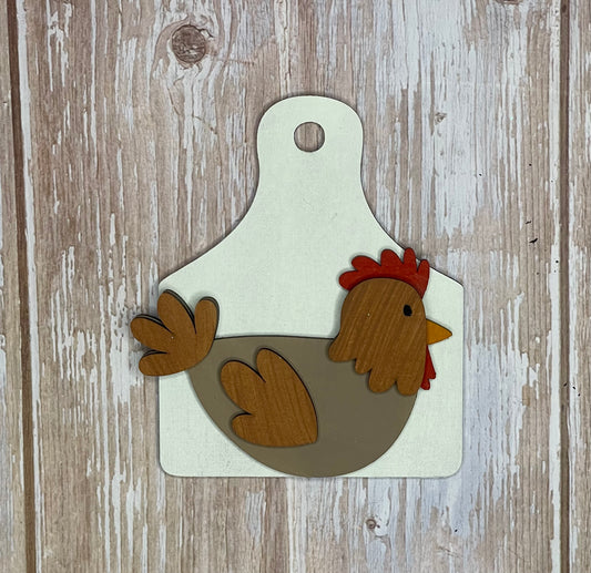 Farmhouse Rooster tag Ornament