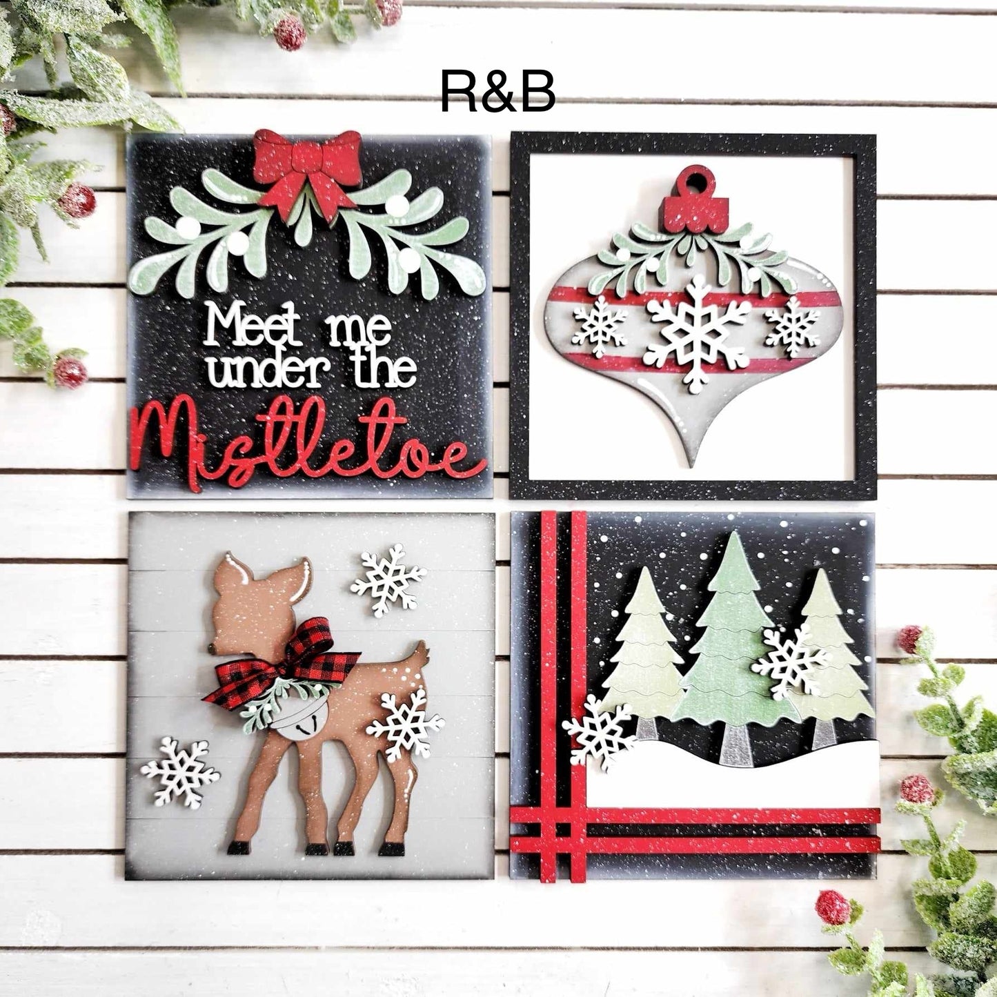 Mistletoe 4 pack sign