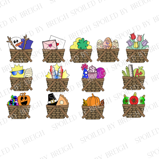 Mini Basket and 12 inserts Bundle