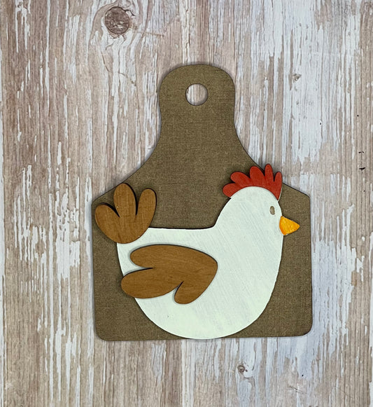 Farmhouse Chicken tag Ornament