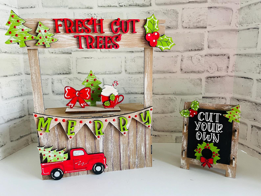 Fresh Cut Christmas Trees Market Stand Interchangeable