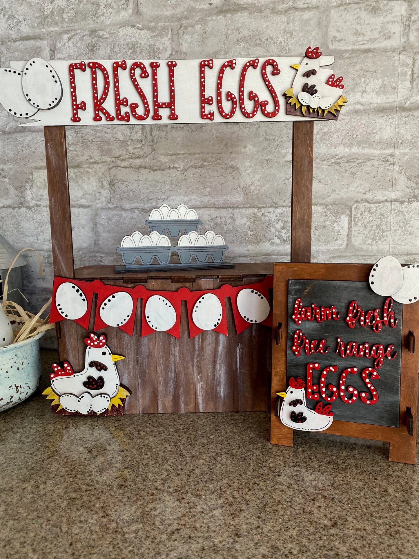 Fresh Eggs Market Stand Interchangeable