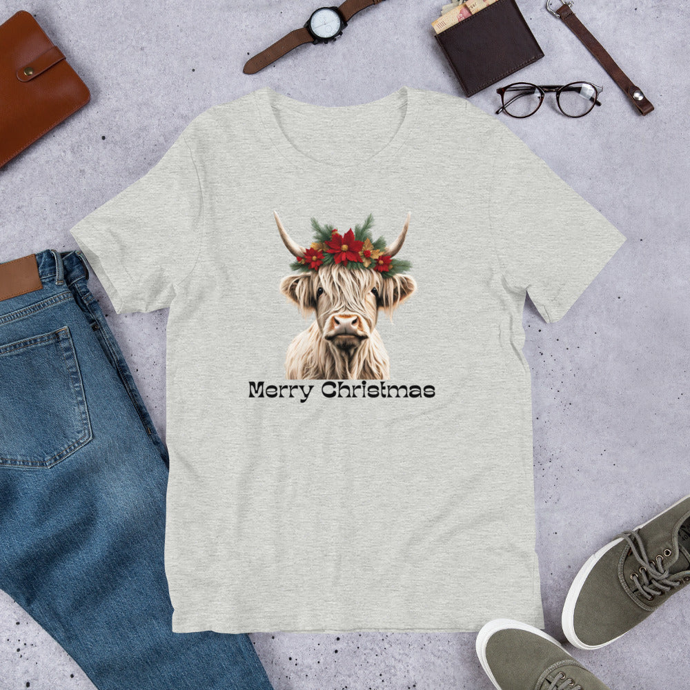 Merry Christmas Highland Cow T-shirt