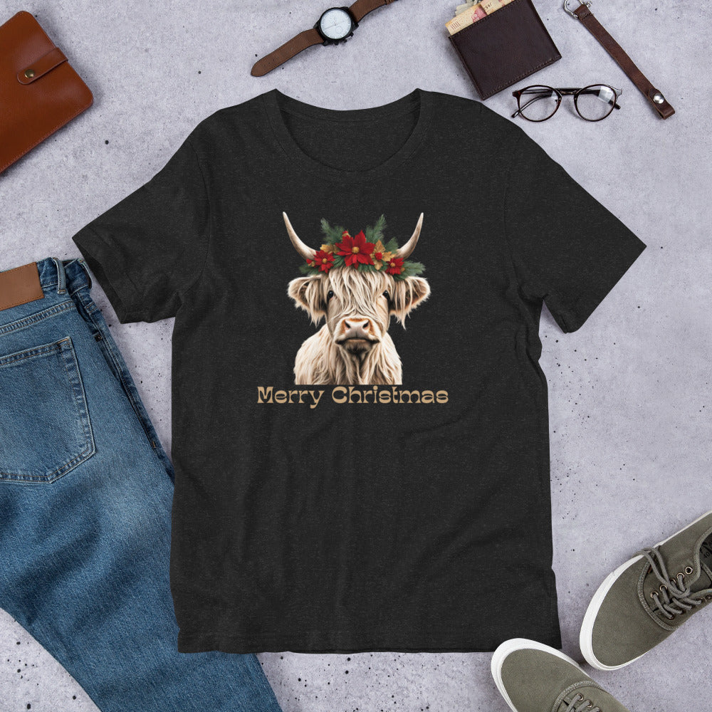 Merry Christmas Highland Cow T-shirt