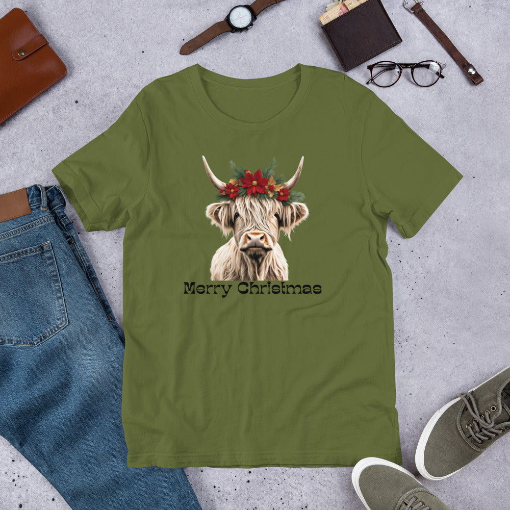 Merry Christmas Highland Cow T-shirt