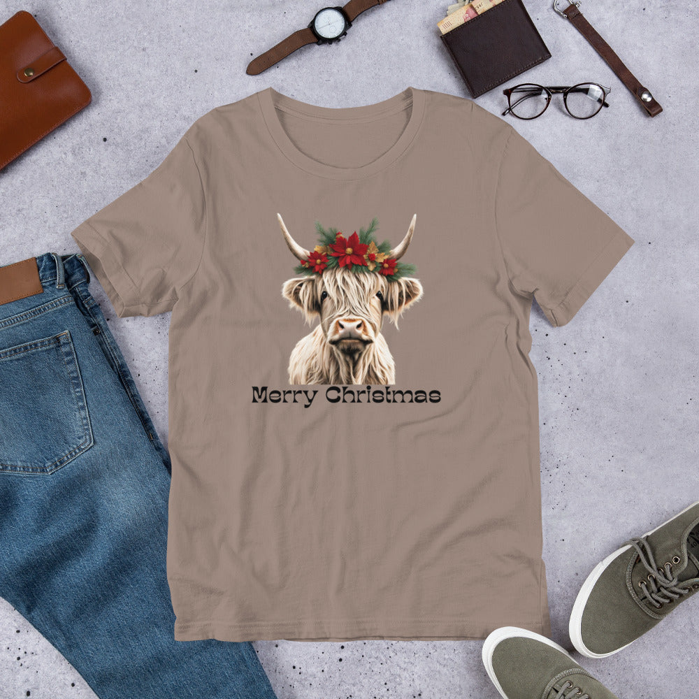 Merry Christmas Highland Cow T-shirt