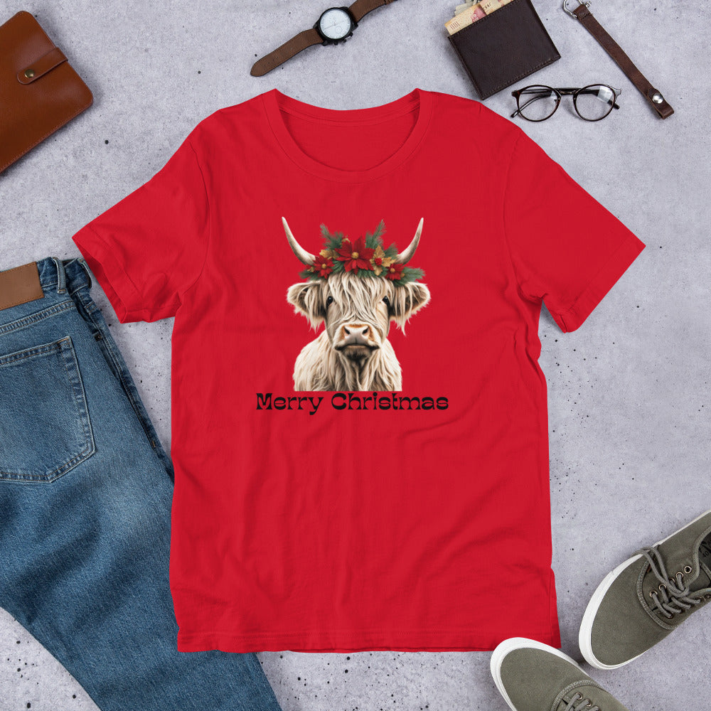 Merry Christmas Highland Cow T-shirt